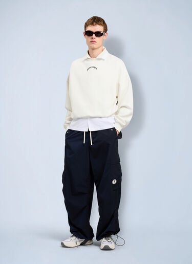Palm Angels Back Curved Logo Loose Sweatshirt White pma0164114