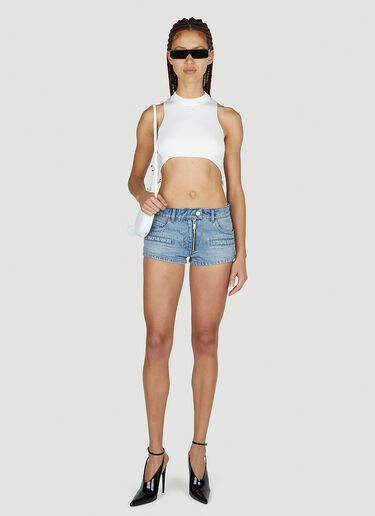 Courrèges Suspenders Crop Top White cou0251041