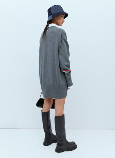 Thom Browne 誇張された V ネック ウール カーディガン グレー thb0253015