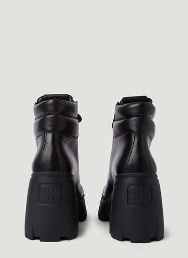 Miu Miu Platform Lace Up Boots Black miu0250056