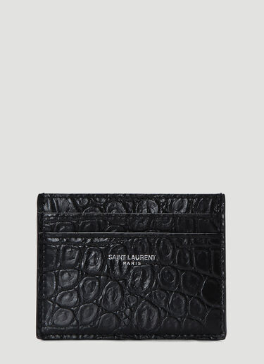 Saint Laurent Crocodile Cardholder Black sla0138022