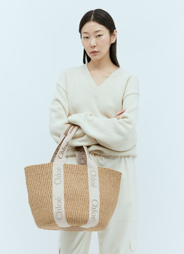 Chloé 大号 Woody 篮子 米色 chl0255059