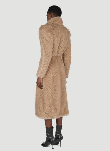 Balenciaga Round Shoulder Quilted Faux-Fux Coat Camel bal0254010