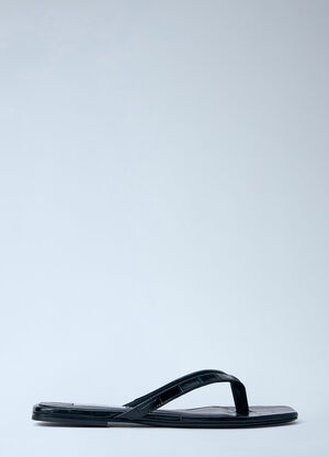 TOTEME Leather Flip Flops Black tot0264042
