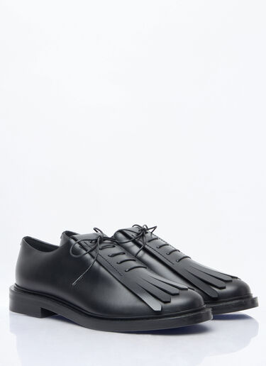 Max Mara Fringed Leather Lace-Ups Black max0258046