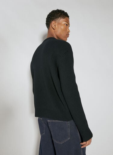 Intarsia Wool Knit Sweater Lanvin Intarsia Wool Knit Sweater Black lnv0154002