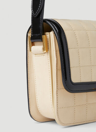 Logo Plaque Quilted Shoulder Bag Saint Laurent Logo Plaque Quilted Shoulder Bag Cream sla0251142