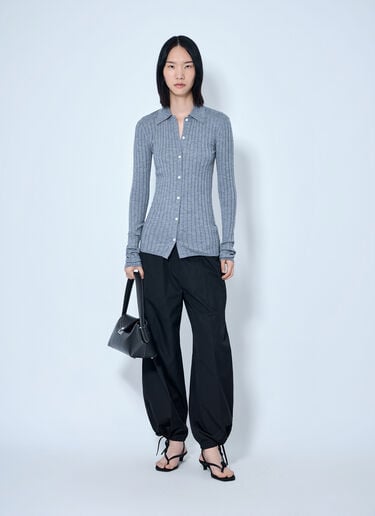 Toteme Slim Ribbed Cardigan Grey tot0265005
