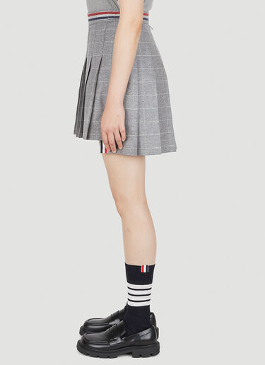 Thom Browne Pleated Checked Skirt Grey thb0249009