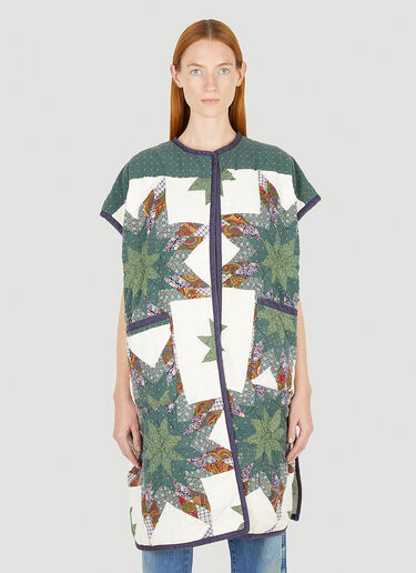 Bonum Long Quilted Sleeveless Coat Green bon0350016