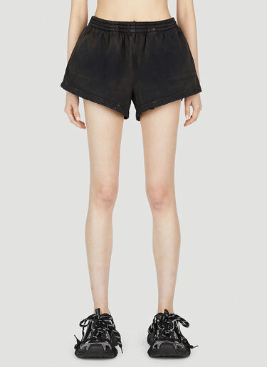 Balenciaga Distressed Shorts Black bal0252051