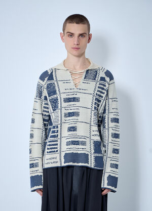 NÒMARYTHM TEXTILE Check Polo Sweater Grey nma0158014