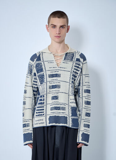Vivienne Westwood 체크 폴로 스웨터 베이지 vvw0160005