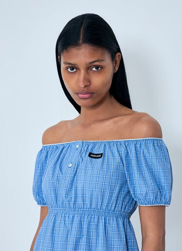 Miu Miu Plaid-Pattern Mini Dress Blue miu0264001