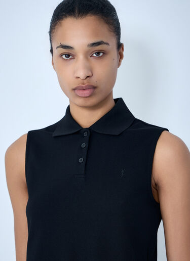 Saint Laurent Cassandre Polo Shirt Black sla0263018