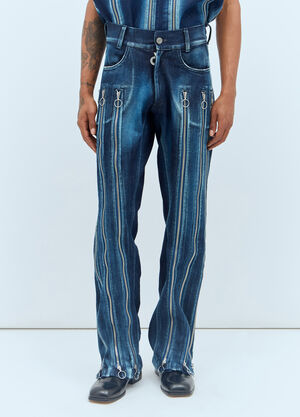 Miu Miu Adjustable-Fit Zip Jeans Brown miu0157007