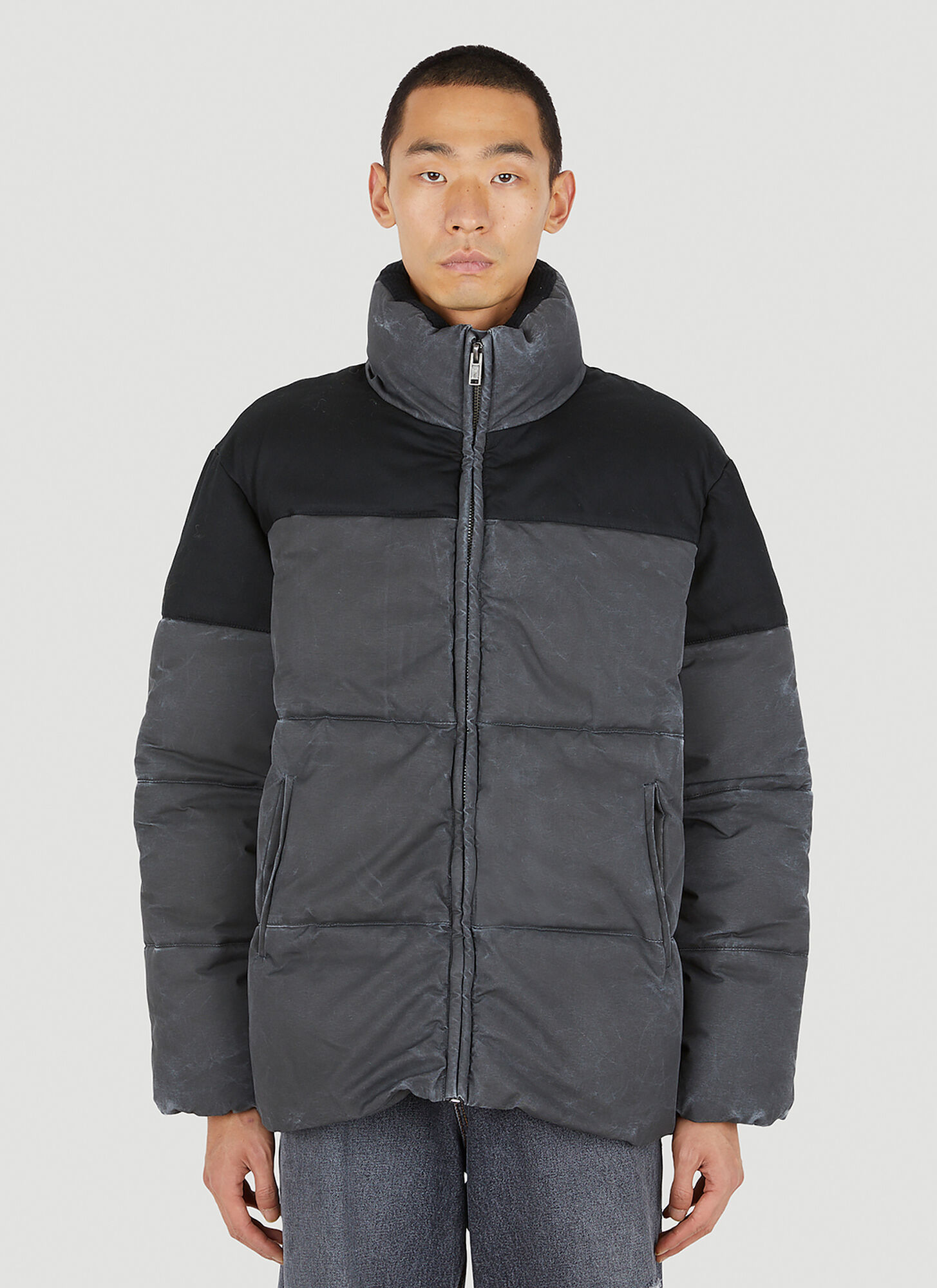 Shop Guess Usa Canvas Puffer Jacket In Black