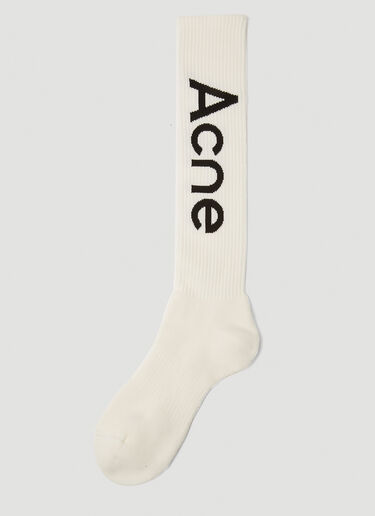 Acne Studios Logo Socks White acn0348004