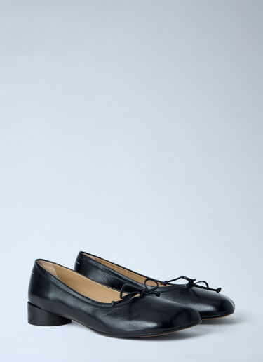 MM6 Maison Margiela Leather Ballet Flats Black mmm0264016