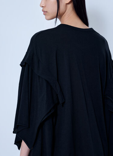 LN-CC® - Yohji Yamamoto: Draped Long Sleeve T-Shirt - Black Yohji Yamamoto Draped Long Sleeve T-Shirt Black yoy0263021