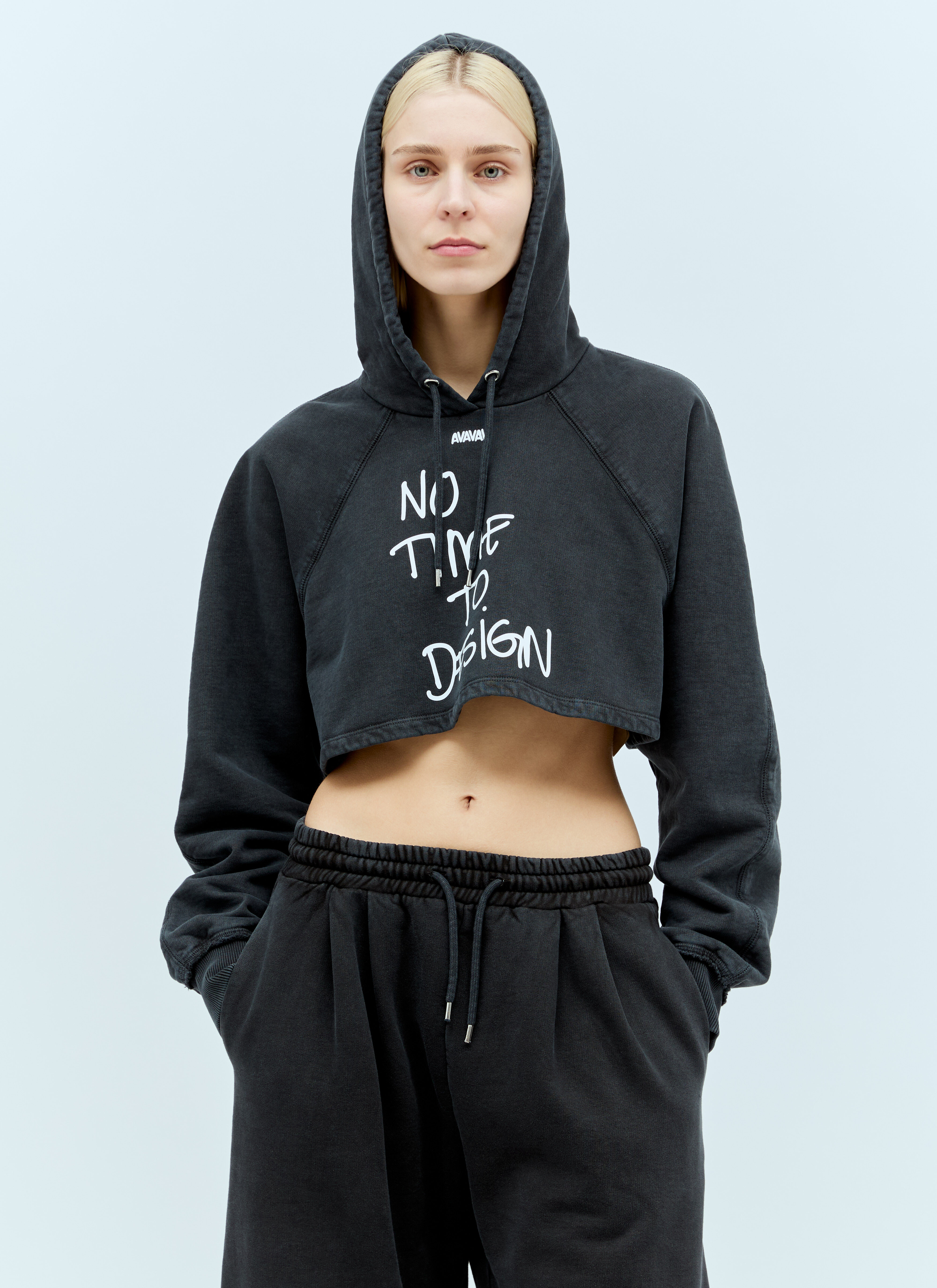 AVAVAV Dusk Cropped Hooded Sweatshirt Black ava0255008