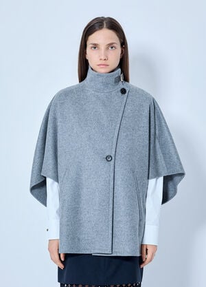 Max Mara Asymmetric Wool Cape Grey max0265086