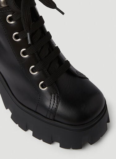 Miu Miu Platform Lace Up Boots Black miu0250056