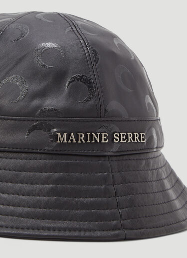 Marine Serre Regenerated Leather Bell Hat Black mrs0343007