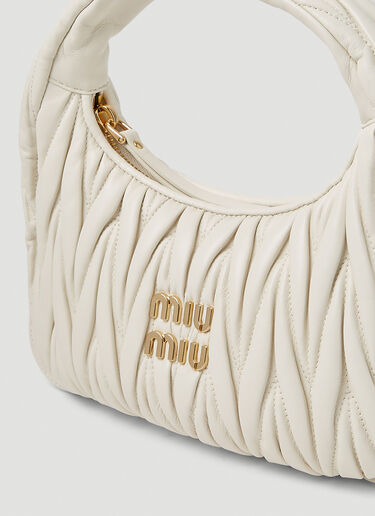 Miu Miu Matelassé Logo Plaque Handbag White miu0251022