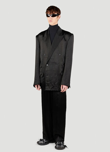 Balenciaga 5つのポケットが付いたサテンパンツ ブラック bal0353001