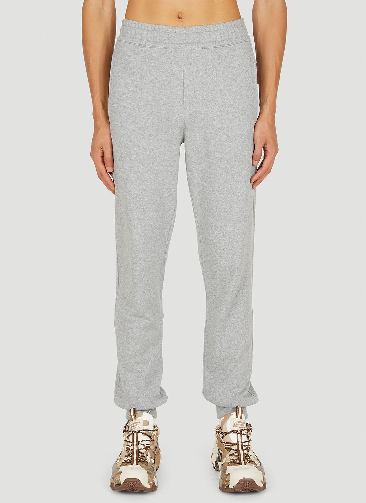 Burberry Location-print Track Pants In Grey