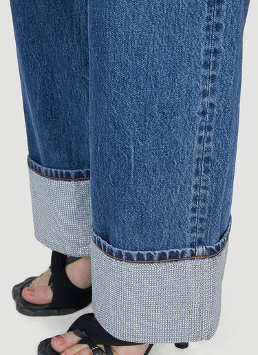Alexander Wang Crystal Cuff Jeans Blue awg0252014