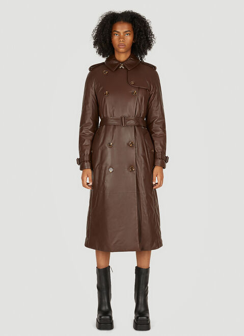 Max Mara Waterloo Padded Leather Trench Coat Beige max0252002