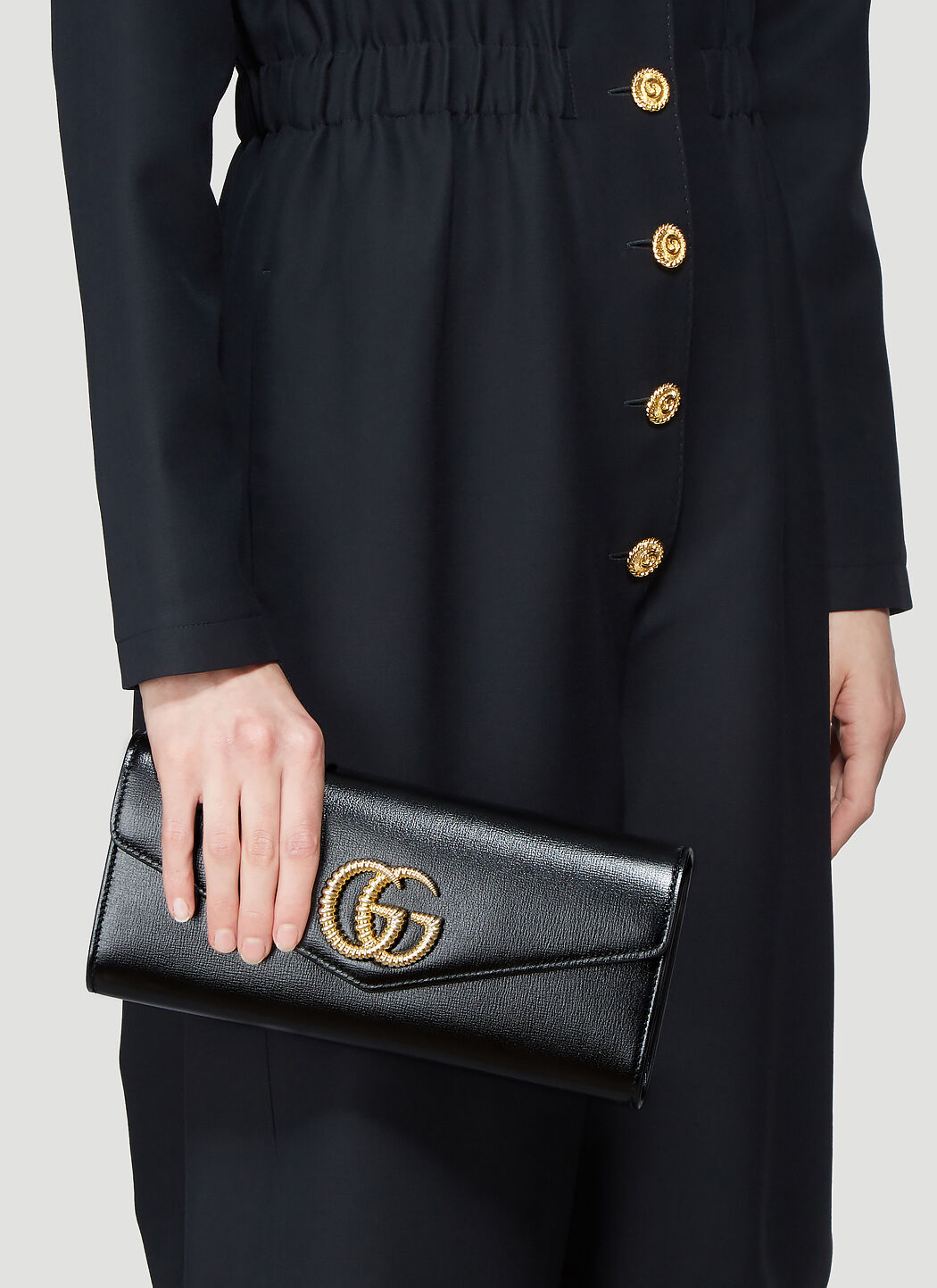 Gucci broadway shop leather clutch