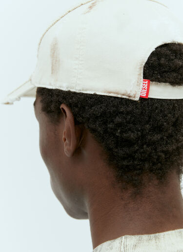 Diesel C-Obi-Destr Baseball Cap White dsl0154006