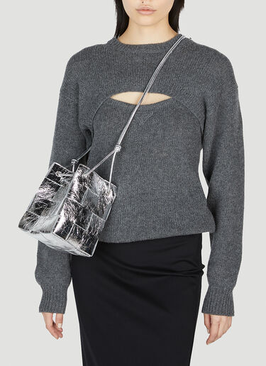 Bottega Veneta Cassette Bucket Shoulder Bag Silver bov0252104