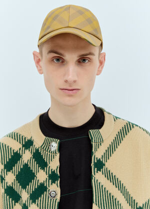 Burberry Check Baseball Cap Green bur0155040