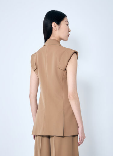 Max Mara Sleeveless Gabardine Jacket Camel max0259016