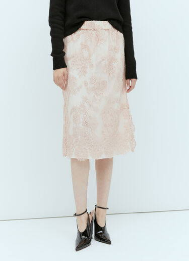 Floral Lace Midi Skirt Gucci Floral Lace Midi Skirt Pink guc0253264