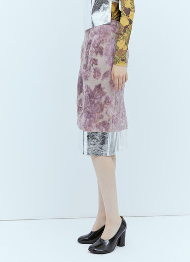 Dries Van Noten Salbina Ciselé Midi Skirt Pink dvn0254015