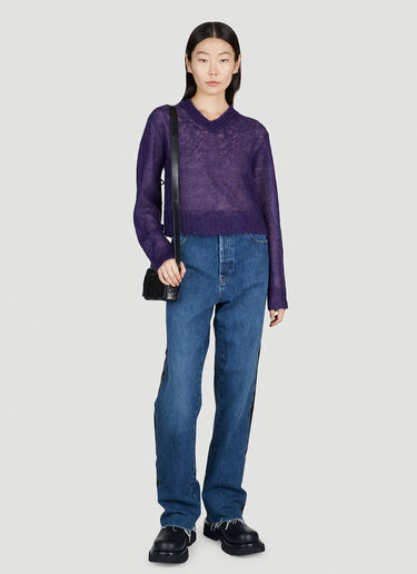 Cropped V-Neck Jumper Acne Studios Cropped V-Neck Jumper Purple acn0252019