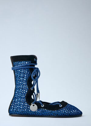 Kiko Kostadinov Reticella Lace Up Boot Blue kko0264014