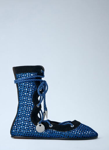 Kiko Kostadinov Reticella Lace Up Boot Blue kko0264014