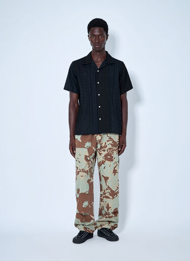 LN-CC® - NOMARHYTHM TEXTILE: Camo Flower Double Knee Pants - Beige NOMARHYTHM TEXTILE Camo Flower Double Knee Pants Beige nom0164003