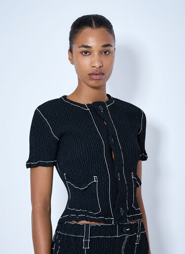 LN-CC® - Issey Miyake: Wavelet Ensemble Cardigan - Black Issey Miyake Wavelet Ensemble Cardigan Black ism0264014