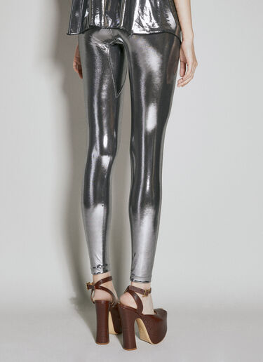 Vivienne Westwood Metallic Leggings Silver vvw0254008