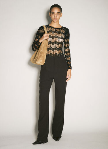 Saint Laurent 镂花连体衣  黑色 sla0257030