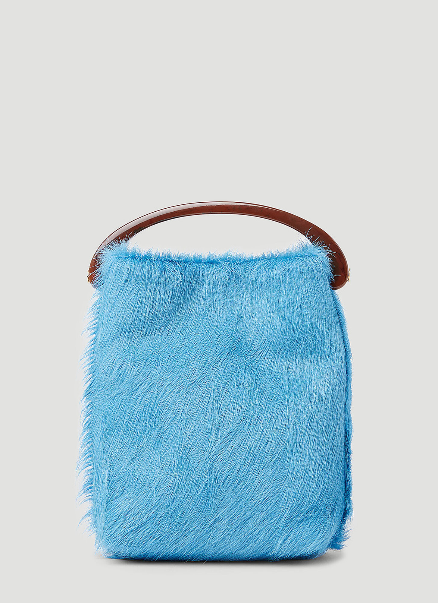 Shop Dries Van Noten Pony Hair Handbag In Blue