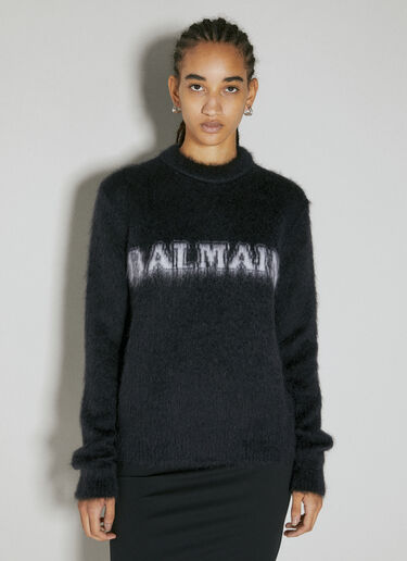 Balmain Monogram Jacquard Sweater Black bln0254003