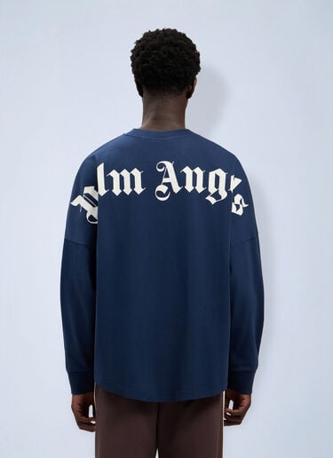 LN-CC® - Palm Angels: Classic Logo Long-Sleeved Over T-Shirt - White Palm Angels Classic Logo Long-Sleeved Over T-Shirt White pma0164065